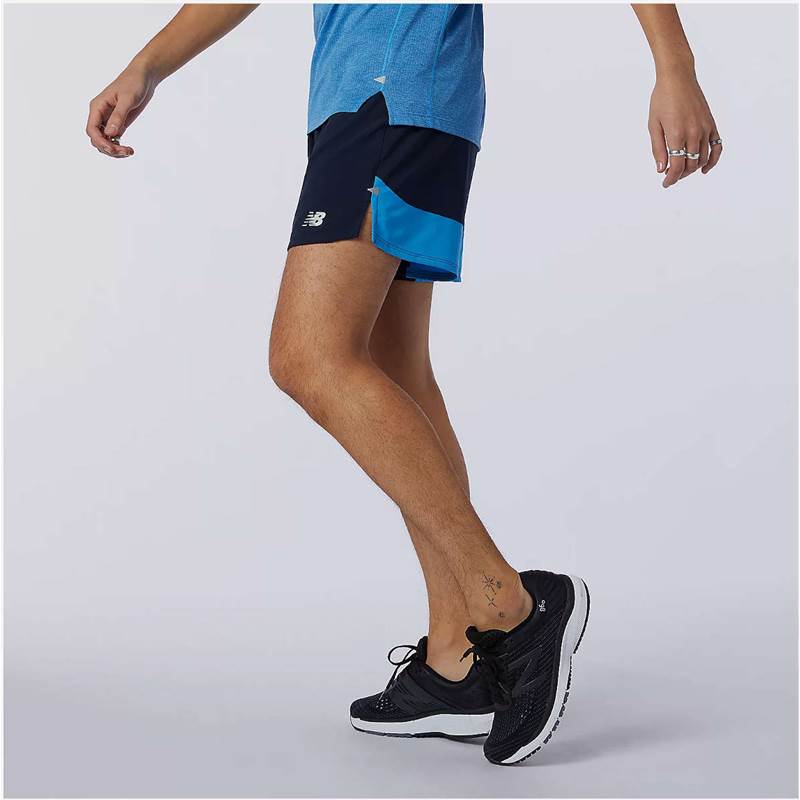 New Balance Mens Printed Impact Run 5In Shorts-2